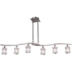 INSPIRED LIGHTING Rosa Del Desierto Telescopic Linear Pendant Line 6 Light G9, Satin Nickel INSPIRED LIGHTING Rosa Del Desierto Telescopic Linear Pendant Line 6 Light G9, Satin Nickel