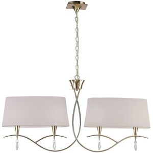 INSPIRED LIGHTING Mara Linear Pendant 2 Arm 4 Light E14, French Gold Ivory White Shades INSPIRED LIGHTING Mara Linear Pendant 2 Arm 4 Light E14, French Gold Ivory White Shades