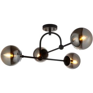 Merano Lighting Trieste Globe Ceiling Light Matt Black, Smoked Mirror Glass Merano Lighting Trieste Globe Ceiling Light Matt Black, Smoked Mirror Glass