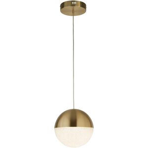 Searchlight Lighting Marbles LED Pendant Satin Brass - Crushed Ice Shade Searchlight Lighting Marbles LED Pendant Satin Brass - Crushed Ice Shade