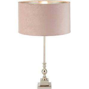 Searchlight Lighting Whitby Table Lamp Chrome, Pink Velvet Shade Searchlight Lighting Whitby Table Lamp Chrome, Pink Velvet Shade