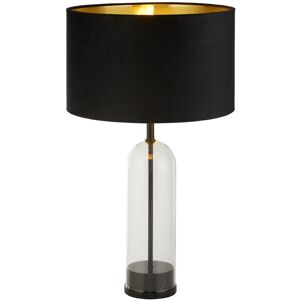 Searchlight Lighting Oxford Table Lamp, Glass, Black, Marble, Black Velvet Searchlight Lighting Oxford Table Lamp, Glass, Black, Marble, Black Velvet