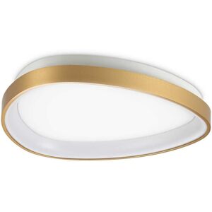 Ideal Lux Gemini 42cm Brass LED Semi Flush Light Ideal Lux Gemini 42cm Brass LED Semi Flush Light