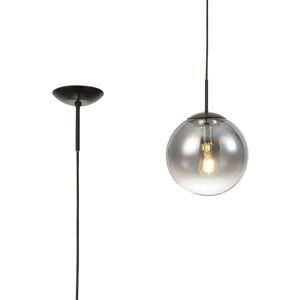 INSPIRED LIGHTING Miranda 25cm Ball Pendant 1 Light E27 Black Suspension With Matt Black/Smoke Fade Glass Globe INSPIRED LIGHTING Miranda 25cm Ball Pendant 1 Light E27 Black Suspension With Matt Black/Smoke Fade Glass Globe
