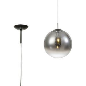 INSPIRED LIGHTING Miranda 30cm Ball Pendant 1 Light E27 Black Suspension With Matt Black/Smoke Fade Glass Globe INSPIRED LIGHTING Miranda 30cm Ball Pendant 1 Light E27 Black Suspension With Matt Black/Smoke Fade Glass Globe