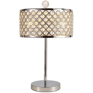 INSPIRED LIGHTING Sasha 2 Light E14, Table Lamp, Polished Chrome With Crystal Glass And Opal Glass Diffuser INSPIRED LIGHTING Sasha 2 Light E14, Table Lamp, Polished Chrome With Crystal Glass And Opal Glass Diffuser