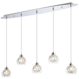INSPIRED LIGHTING Talia Pendant Linear, 5 Light G9, Polished Chrome/Silver/Clear Glass INSPIRED LIGHTING Talia Pendant Linear, 5 Light G9, Polished Chrome/Silver/Clear Glass