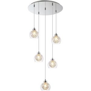 INSPIRED LIGHTING Talia Pendant Round, 5 Light G9, Polished Chrome/Silver/Clear Glass INSPIRED LIGHTING Talia Pendant Round, 5 Light G9, Polished Chrome/Silver/Clear Glass