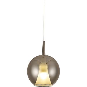 INSPIRED LIGHTING Elsa Assembly Pendant (WITHOUT PLATE) With Round Shade, 1 Light E27, Chrome Glass With Frosted Inner Cone INSPIRED LIGHTING Elsa Assembly Pendant (WITHOUT PLATE) With Round Shade, 1 Light E27, Chrome Glass With Frosted Inner Cone