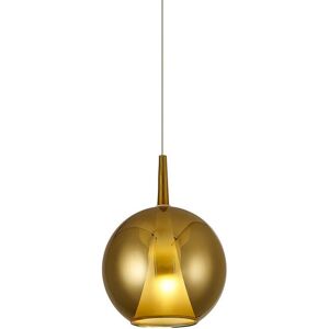 Inspired Lighting Elsa Pendant - Frosted Glass, Gold, E27, 1 Light Inspired Lighting Elsa Pendant - Frosted Glass, Gold, E27, 1 Light