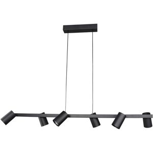 INSPIRED LIGHTING Sal 6 Light Linear Pendant Spotlight GU10, Matt Black INSPIRED LIGHTING Sal 6 Light Linear Pendant Spotlight GU10, Matt Black