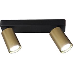 INSPIRED LIGHTING Sal Linear 2 Light Spotlight GU10, Satin Gold/Matt Black INSPIRED LIGHTING Sal Linear 2 Light Spotlight GU10, Satin Gold/Matt Black
