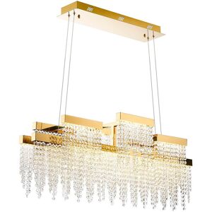 INSPIRED LIGHTING Bano Linear 3 Light Dimmable Pendant 46W LED, 4000K, 3700lm, French Gold / Crystal Chain, 3yrs Warranty INSPIRED LIGHTING Bano Linear 3 Light Dimmable Pendant 46W LED, 4000K, 3700lm, French Gold / Crystal Chain, 3yrs Warranty