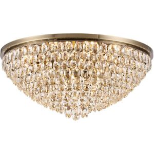 INSPIRED LIGHTING Coniston Flush Ceiling, 15 Light E14, Antique Brass/Crystal Item Weight: 35.4kg INSPIRED LIGHTING Coniston Flush Ceiling, 15 Light E14, Antique Brass/Crystal Item Weight: 35.4kg