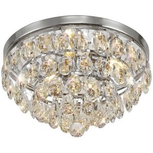 INSPIRED LIGHTING Coniston Flush Ceiling, 3 Light E14, Polished Chrome/Crystal INSPIRED LIGHTING Coniston Flush Ceiling, 3 Light E14, Polished Chrome/Crystal