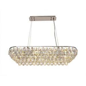 INSPIRED LIGHTING Coniston Linear Pendant, 8 Light E14, Polished Chrome/Crystal Item Weight: 15.7kg INSPIRED LIGHTING Coniston Linear Pendant, 8 Light E14, Polished Chrome/Crystal Item Weight: 15.7kg