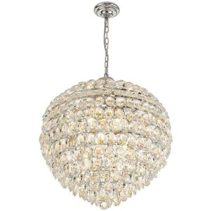 INSPIRED LIGHTING Coniston Pendant, 12 Light E14, Polished Chrome/Crystal Item Weight: 29.2kg INSPIRED LIGHTING Coniston Pendant, 12 Light E14, Polished Chrome/Crystal Item Weight: 29.2kg