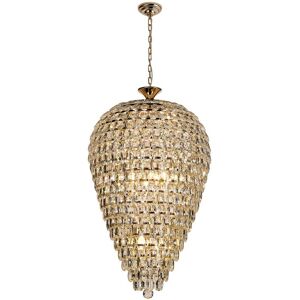 INSPIRED LIGHTING Coniston Acorn Pendant, 16 Light E14, French Gold/Crystal, Item Weight: 40.60kg INSPIRED LIGHTING Coniston Acorn Pendant, 16 Light E14, French Gold/Crystal, Item Weight: 40.60kg