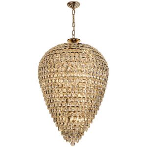 INSPIRED LIGHTING Coniston Acorn Pendant, 25 Light E14, French Gold/Crystal, Item Weight: 64.60kg INSPIRED LIGHTING Coniston Acorn Pendant, 25 Light E14, French Gold/Crystal, Item Weight: 64.60kg