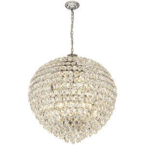 INSPIRED LIGHTING Coniston Pendant, 16 Light E14, Polished Chrome/Crystal Item Weight: 46kg INSPIRED LIGHTING Coniston Pendant, 16 Light E14, Polished Chrome/Crystal Item Weight: 46kg