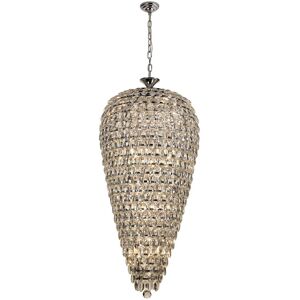 INSPIRED LIGHTING Coniston Tall Acorn Pendant, 20 Light E14, Polished Chrome/Crystal, Item Weight: 48.30kg INSPIRED LIGHTING Coniston Tall Acorn Pendant, 20 Light E14, Polished Chrome/Crystal, Item Weight: 48.30kg