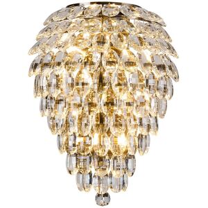 INSPIRED LIGHTING Coniston Tall Wall Lamp, 4 Light E14, Antique Brass/Crystal INSPIRED LIGHTING Coniston Tall Wall Lamp, 4 Light E14, Antique Brass/Crystal