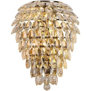 INSPIRED LIGHTING Coniston Tall Wall Lamp, 4 Light E14, French Gold/Crystal INSPIRED LIGHTING Coniston Tall Wall Lamp, 4 Light E14, French Gold/Crystal