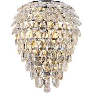 INSPIRED LIGHTING Coniston Tall Wall Lamp, 4 Light E14, Polished Chrome/Crystal INSPIRED LIGHTING Coniston Tall Wall Lamp, 4 Light E14, Polished Chrome/Crystal