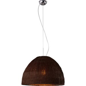 INSPIRED LIGHTING Domo Pendant 3 Light E27 Polished Chrome/Coffee Fabric Shade INSPIRED LIGHTING Domo Pendant 3 Light E27 Polished Chrome/Coffee Fabric Shade