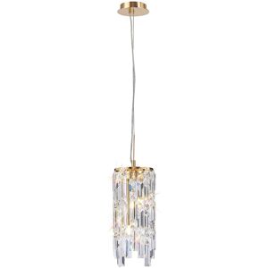 INSPIRED LIGHTING Maddison Pendant Cylinder 2 Light G9 French Gold/Crystal INSPIRED LIGHTING Maddison Pendant Cylinder 2 Light G9 French Gold/Crystal