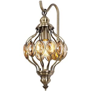 INSPIRED LIGHTING Marisa Wall Lamp 1 Light E27 Antique Brass/Amber Crystal INSPIRED LIGHTING Marisa Wall Lamp 1 Light E27 Antique Brass/Amber Crystal