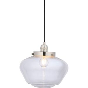 Endon Collection Lighting Camberley Dome Pendant Ceiling Light Bright Nickel Plate, Clear Glass, 1x E27 Endon Collection Lighting Camberley Dome Pendant Ceiling Light Bright Nickel Plate, Clear Glass, 1x E27