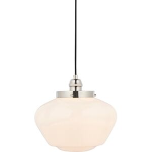 Endon Collection Lighting Camberley Dome Pendant Ceiling Light Bright Nickel Plate, Opal Glass, 1x E27 Endon Collection Lighting Camberley Dome Pendant Ceiling Light Bright Nickel Plate, Opal Glass, 1x E27