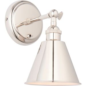 Endon Collection Lighting Hal Dome Wall Lamp Bright Nickel Plate, 1x E14 Endon Collection Lighting Hal Dome Wall Lamp Bright Nickel Plate, 1x E14