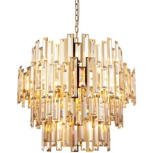 Endon Collection Lighting Viviana Pendant Ceiling Light Gold Effect Plate, Champagne Crystal, 15x E14 Endon Collection Lighting Viviana Pendant Ceiling Light Gold Effect Plate, Champagne Crystal, 15x E14