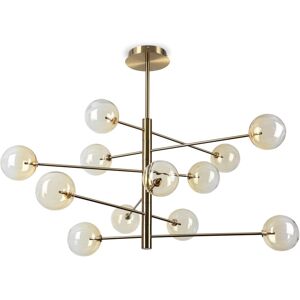 IDEAL LUX LIGHTING Equinoxe 12 Light Multi Arm Pendant Ceiling Light Shaded Amber IDEAL LUX LIGHTING Equinoxe 12 Light Multi Arm Pendant Ceiling Light Shaded Amber