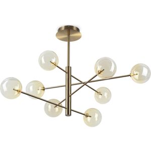 IDEAL LUX LIGHTING Equinoxe 8 Light Multi Arm Pendant Ceiling Light Shaded Amber IDEAL LUX LIGHTING Equinoxe 8 Light Multi Arm Pendant Ceiling Light Shaded Amber