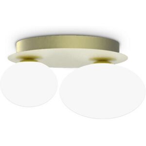 IDEAL LUX LIGHTING Ninfea 2 Light Globe Ceiling Light Brass IDEAL LUX LIGHTING Ninfea 2 Light Globe Ceiling Light Brass