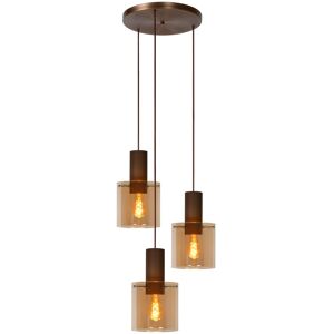 Lucide Lighting Toledo Vintage Cluster Pendant Light - 3xE27 - Amber Lucide Lighting Toledo Vintage Cluster Pendant Light - 3xE27 - Amber