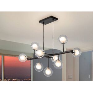 Schuller Lighting Altais 9 Light Crystal Ceiling Pendant Matt black, chrome, G9 Schuller Lighting Altais 9 Light Crystal Ceiling Pendant Matt black, chrome, G9