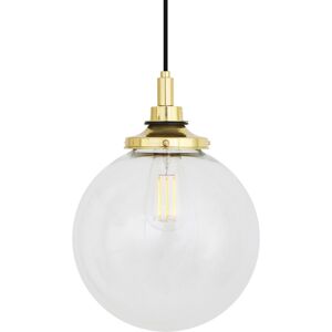 Mullan Lighting Laguna Bathroom 25cm Globe Pendant Light, Polished Brass, IP44 Mullan Lighting Laguna Bathroom 25cm Globe Pendant Light, Polished Brass, IP44