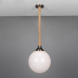 Mullan Lighting Azores Bathroom Rope Globe Pendant, Antique Brass, IP44 Mullan Lighting Azores Bathroom Rope Globe Pendant, Antique Brass, IP44