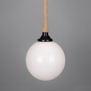Mullan Lighting Azores Bathroom Rope Globe Pendant, Matte Black, IP44 Mullan Lighting Azores Bathroom Rope Globe Pendant, Matte Black, IP44