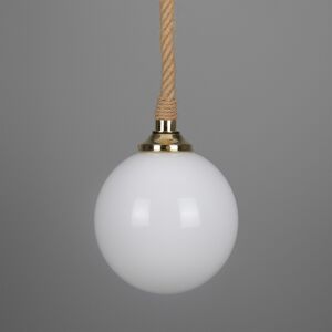 Mullan Lighting Azores Bathroom Rope Globe Pendant, Polished Brass, IP44 Mullan Lighting Azores Bathroom Rope Globe Pendant, Polished Brass, IP44
