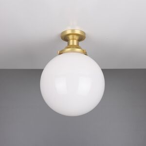 Mullan Lighting Yerevan 25cm Globe Ceiling Light Fitting, Satin Brass Mullan Lighting Yerevan 25cm Globe Ceiling Light Fitting, Satin Brass