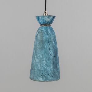 Mullan Lighting Parva Bathroom Pendant Blue Earth, Antique Silver, IP44 Mullan Lighting Parva Bathroom Pendant Blue Earth, Antique Silver, IP44
