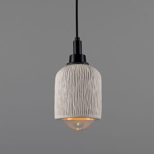 Mullan Lighting Osier Bathroom Pendant, Matte White Striped, Matte Black, IP44 Mullan Lighting Osier Bathroom Pendant, Matte White Striped, Matte Black, IP44
