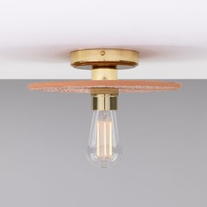 Mullan Lighting Bog Oak Ceiling Light, Red Iron, Polished Brass Mullan Lighting Bog Oak Ceiling Light, Red Iron, Polished Brass