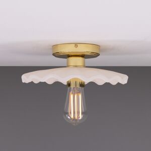 Mullan Lighting Kapok Ceiling Light, Matte White Striped, Polished Brass Mullan Lighting Kapok Ceiling Light, Matte White Striped, Polished Brass