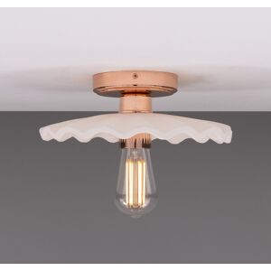 Mullan Lighting Kapok Ceiling Light, Matte White Striped, Polished Copper Mullan Lighting Kapok Ceiling Light, Matte White Striped, Polished Copper